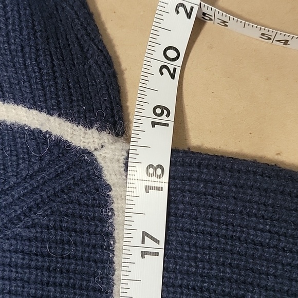 Rebecca Taylor Size Unknown Blue White Striped Turtleneck Sweater w/ Side Ties - Picture 11 of 14